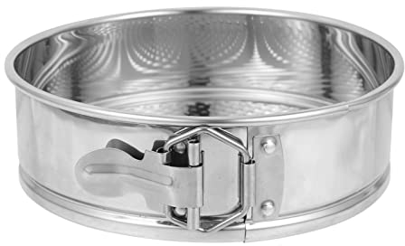 Tortiera antiaderente in acciaio inossidabile for torte a forma di molla Tortiera con fondo rimovibile Tortiera rotonda a forma di molla for cottura 10 pollici / 2 ( Color : Silver , Size : 20X20CM )