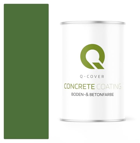 Q-COVER Bodenfarbe Betonfarbe Grün 0,9L Garagenboden Bodenbeschichtung für Innen Kellerfarbe Fußbodenfarbe