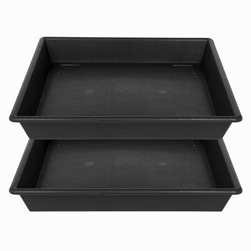 Square Plant Saucer 12 Inch 2 Pack 6 8 10 12 14 16 18 20 Inch, Plant Trays for Pots Heavy Duty Plastic Plant Saucers for Indoors Outdoors, Flower Pot No Holes Plant Drip Trays