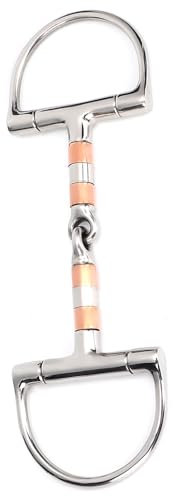 Trensengebisse für Pferde, Pferdegebiss aus Edelstahl mit D-Ring, Ringknebel, Komforttrense, Pferdegebiss, Kupferrollen für Pferde, Reitsportbedarf