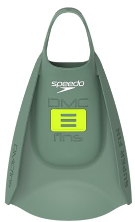 Speedo DMC Super Fin Unisex | Fitness | Bodysurf | Body Boarding | Silicone | Easy-On | Costruzione premium, verde, L