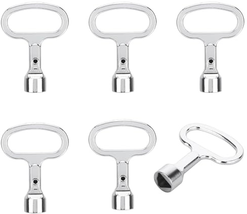 6 chiavi triangolari, 3 chiavi esagonali, 10 mm, chiave di sfiato triangolare, bidone della spazzatura per radiatori, cassette elettriche, contatori d'acqua, chiavi per ascensore
