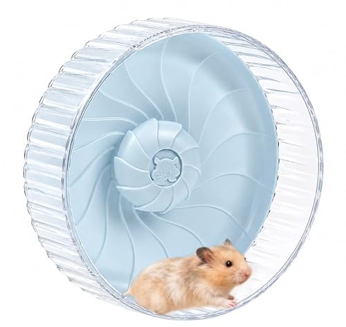 8 inch Silent Hamster Wheel, Stand-Free Cage Spinner, Blue