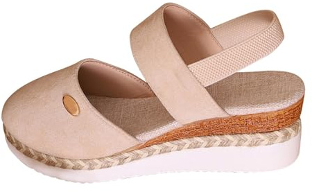 Sandali da yoga da donna con separatori per dita dei piedi Nuovo commercio estero estate tacco pendenza sandali fondo spesso bordo grande formato tinta unita testa rotonda casual sandali con fondo