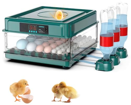 Incubadora Automatica para 36 Huevos, Incubadora Huevos Gallina con Volteo Automático, Control de Temperatura y Añadido Automático de Humedad, para Huevos de Pato, Codorniz y Paloma (36 huevos)