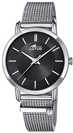 LOTUS Damenuhr Edelstahl Schwarz Silber