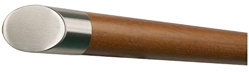 Montagefertiger Kambala Iroko Handlauf Geländer lackiert Ø 42 mm mit montierten Edelstahl Endstücken ohne Halter Länge: 2000 mm / 200 cm / 2,0 m Enden: schräges Endstück