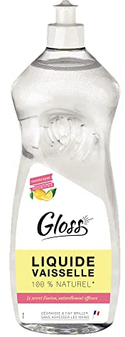 SPADO Origines - Liquide vaisselle - Nettoie, dégraisse et fait briller - 98,7% d’ingrédients d’origine naturelle - Protège les mains - Parfum naturel citron - ECOCERT - 1 L - Fabrication française