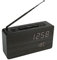 FISURA - Radiowecker schwarz. Tragbares Tischradio. Digitaler Wecker mit Radio 17,7 x 4,5 x 9 Zentimeter. Material:Holz.