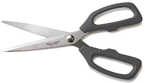 TECHEF Kitchen Shears, All Purpose Scissors, Dishwasher Safe, Heavy Duty Meat Scissors Poultry Shears, Stainless Steel, Made in Korea (Dark Gray)