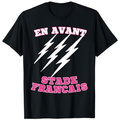 Notre Culture de Rugby - T-Shirt Homme Noir Rugby dans le sang devant le Stade français ! S
