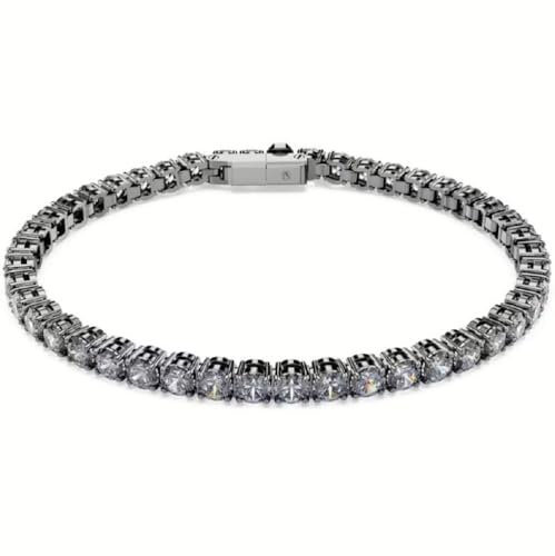 Swarovski Matrix Tennisarmband für Damen, Rundschliff, rutheniumbeschichtet, klein, Grau, Small, Cubic Zirkonia, Zirkonia