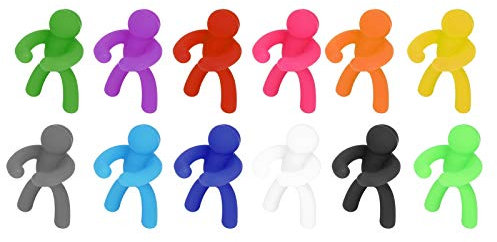 Haosie Segna Bicchieri Calici, 12 Pezzi Segna Calici Da Vino in Silicone, Riutilizzabili Segna Bicchieri Colorati, Riconoscitore di bicchieri da vino Adatto Per Feste e Cene