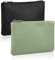 2 Stück Portemonnaie Damen Klein, Leder Kleines Portemonnaie Damen, Portable Mini Geldbörse, Mini Geldbeutel mit Reißverschluss, kleine Geldbörse für Frauen Kinder, Coin Purse Wallet (Schwarz Grün)