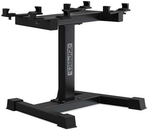 ZIPRO Round - Support pour haltères réglables - Structure solide, Capacité de charge jusqu'à 100 kg, Compatible avec haltères ZIPRO Round 24 kg et 36 kg, Design ergonomique
