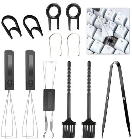 7-teiliger Tastenkappenentferner, Tastenkappen-Wechselschalter, Abzieher, Reinigungsbürste und Präzisionspinzette, entworfen für mechanische und Standard-Tastaturen, wesentliche Werkzeuge für