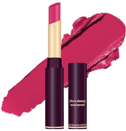 Creamy Matte Lipstick for Women – Shade 08 Wild Rose | Ultra Matte Finish | Long Lasting, Non-Transfer | Highly Pigmented, Lightweight, Smudge-Proof & Waterproof Lipstick