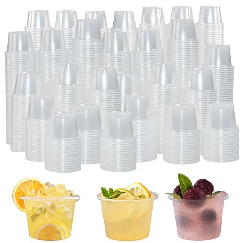 LANSKYLAN 1000 Vasos de Chupito de Plástico 25ml, Vasos Chupitos Reutilizables, Vaso de Chupito Transparente, Vasos Pequeños Plastico para Shots de Licor, Jello Shots y Bebidas en Fiesta y Cumpleaño