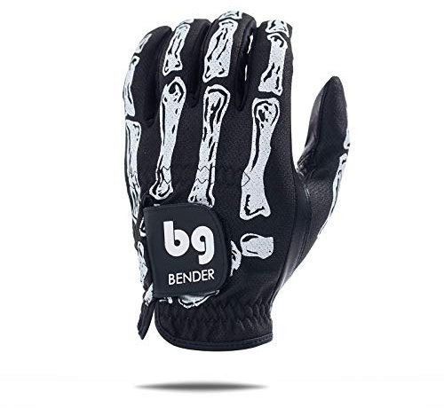 BG Bender Golfhandschuh | Auf der linken Seite tragen | (Black Bones, Herren XL)