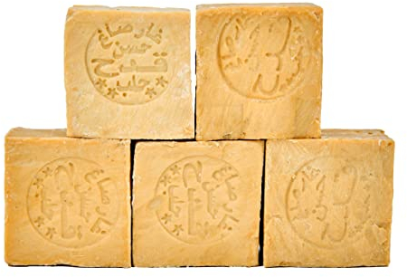 Carenesse Aleppo Seifen Paket Traditionell 5 Stück 85% Olivenöl 15% Lorbeeröl original Olivenölseife Haarseife vegan handgemacht Naturseife Seife ca. 900-950 Gramm je Paket