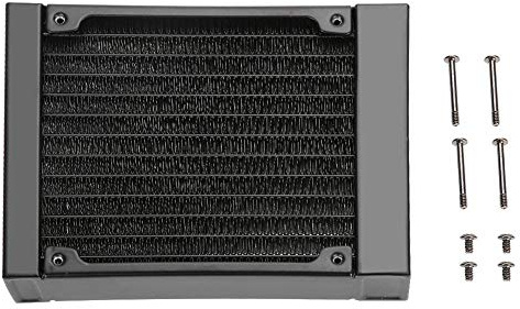 Richer-R Aluminium radiator, dator vattenkylning aluminiumradiator G1/4 gänga, 12 rör vattenkylare kylfläns radiator