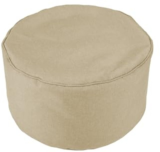 chilly pilley Asiento Taburete Puf Puf con Relleno De Eps Cojines De Asiento Redondos para Niños Y Adultos Muchos Colores A Elegir (Crema)