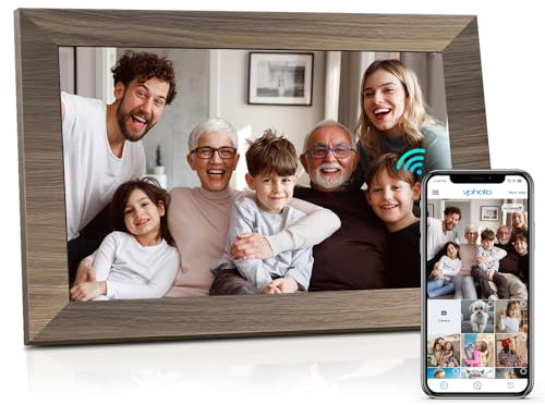 Canupdog WiFi Digital Picture Frame 10.1 Inch, IPS Touch Screen Smart Cloud Digital Photo Frame with 16GB Storage, Wall Mountable, Auto-Rotate, Share Photos from Anywhere Via App