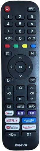 New for hisense tv remote control EN2G30H/EN2A30 Universal Replacement Remote Control for Hisense-VIDAA-TV -No Setup Required with Netflix, Prime Video, YouTube, Rakuten TV Buttons