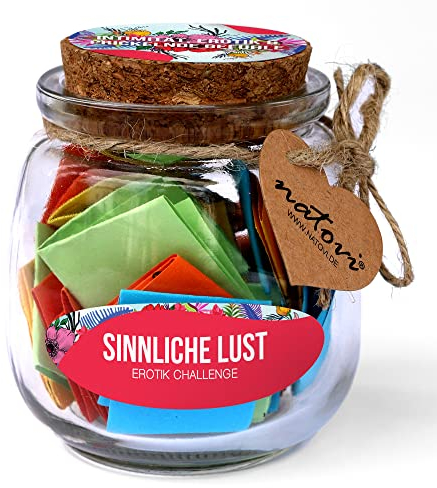Natovi® Erotische Paar Challenge Losbox - Sex Spiel mit 52 Erotik Aufgaben aus Tantra & Kamasutra - Partner Geschenke zum Geburtstag, Jahrestag & Valentinstag für sinnliche Paarzeit!
