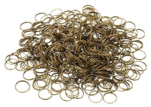 PATIKIL Mini Split Rings, 500 Pack 11mm/0.4 OD Split Circular Ring Stainless Steel Clip Ring for Fastening Chandelier Crystal Lamp Accessories, Bronze