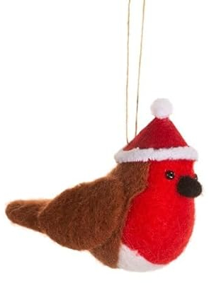 Felt Robin Christmas Decoration – Hanging Ornaments for Trees, Wreaths and Garlands