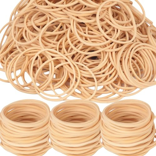 Foshine Rubber Bands Size#16,Elastic Band Beige #16 Small Rubber Band 500Pcs For Office Home Supplies(2-1/2 x 1/16'')