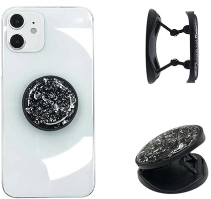 Bzzerumy Handy-Ring-Griffhalter, Premium-Halterung, Handy Halterung Hand，Handy Fingerhalterung，Sicherer Halt, Täglicher Komfort für Smartphones und Tablets, Klappbar und Versenkbar (Schwarz)