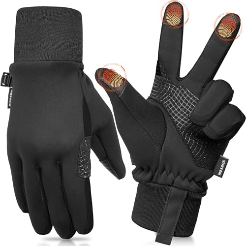 Sukkeen Anti-Slip Thermal Kids Winter Cycling Gloves - Softshell, Waterproof, Windproof, Touch Screen - Girls & Boys 4-12 Years