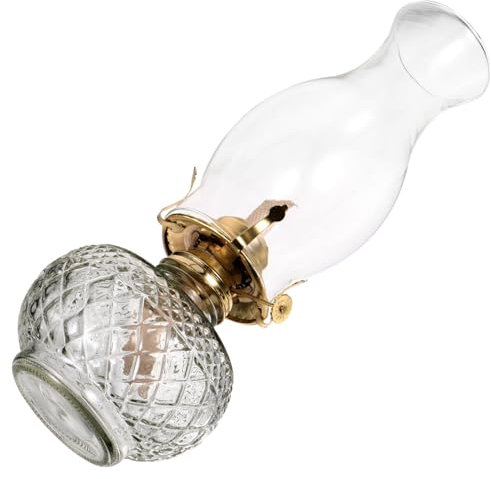 Cabilock Glas-petroleumlampe für Innenräume Vintage-öllaterne Tischlampe mit Glasschirm Petroleumlampe für Zuhause Dekoratives Petroleumlicht