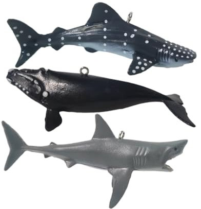 HIAKDOFT 3pièces Décoration Flottante De Réservoir De Poissons De Requins Réalistes pour Aquarium Accessoires De Paysage Marin pour Aquarium Décoratif