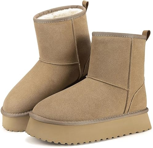 Mishansha Botines Mujer Invierno Botas Nieve Cálido Forradas Botas Plataforma Antideslizante 38 EU