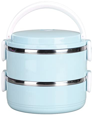 Taidda Térmica Apilable con Aislamiento de Acero Inoxidable 304, Contenedores de Alimentos Sellados para Actividades Al Aire Libre (Doble capa Versión engrosada 304 (azul nórdico))