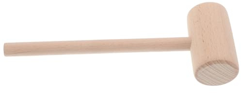 Hohopeti Marteau en Bois de Hêtre Moyen, Maillet de Sculpture et Outils de Travail du Cuir, Outil Polyvalent pour Bricolage et Menuiserie, Manche Lisse pour Prise en Main Confortable,
