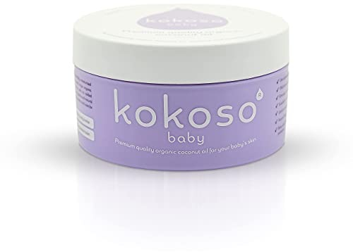 Kokoso Baby Organic Coconut Oil - Moisturising 100% Natural Baby Oil for Baby Massage, Dry, Sensitive and Normal Baby Skin - 200ml (168g)