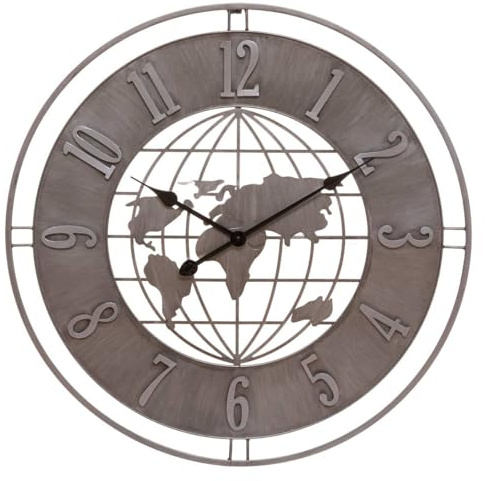 Atmosphera ISAC Uhr, Grau, Metall, D68 cm