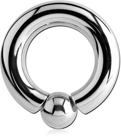 Anillo de bola de rosca 4,0 – 15,0 mm de acero quirúrgico 316L – Tamaño a elegir – Piercing íntimo BCR Screw-On, Dicke: 8,0 mm | Innendurchmesser: 16 mm, Acero aleado