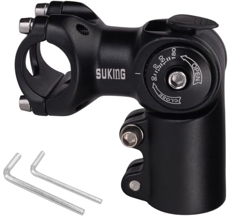 CYSKY 31.8 Stem 60mm Adjustable 0-90 Degree MTB Stem Mountain Bike Stem Riser Bicycle Handlebar Stem for Mountain Bike Road Bike BMX City Cycling