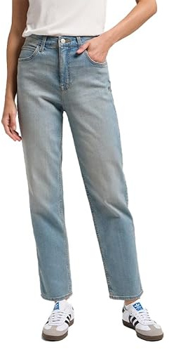 CHIC BY LEE Vaqueros para Mujer Tipo mom, Tiro Alto, Pierna Recta de la colección, 28W / 31L, Denim Days
