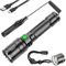 NAKCNM Linterna recargable con interruptor de presión remoto, USB C, linterna de mano LED súper brillante, linterna pequeña potente de 8000 lúmenes, 5 modos, IPX6 impermeable ligera para camping