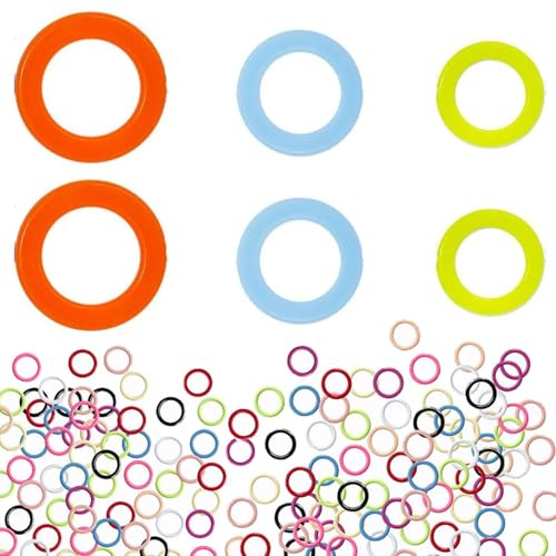 YEDJFFIYO 30-Piece Knitting Stitch Marker Set - 3 Size Plastic Ring Markers for Crochet & Knitting - Smooth Stitch Counters & Needle Accessories(Random Color)