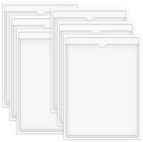 Jiavlyx 6 Stück A4 Selbstklebend Visitenkarten Taschen, 31×22 cm Selbstklebetaschen Transparent, Transparent Kartenhülle, Etikettenhalter Selbstklebend, Für Dokumente, Flyer, Karten Etc