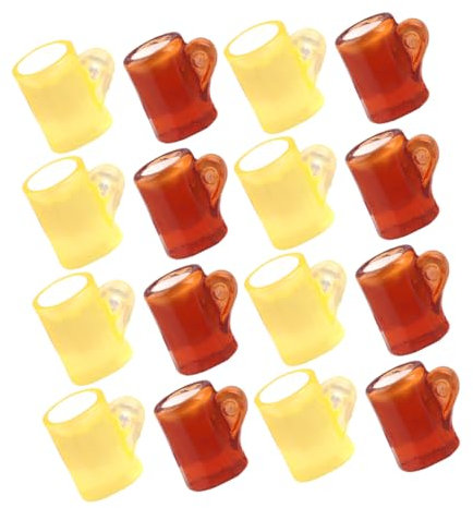 HEALLILY 20 Jarras De Cerveza De Resina En Miniatura para Casa De Muñecas, Vasos De Cerveza Artesanales, Lindas Mini Jarras para Bebidas, Decoraciones para Fiestas De Cata De Vinos Y