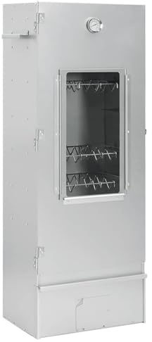 Vopese Horno ahumador astillas Madera Acero galvanizado 44,5x29x110 cm Rejillas Ganchos