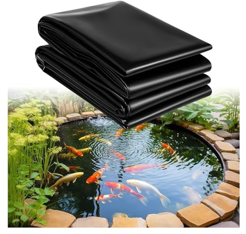 2 Piezas de lámina para Estanque 2m x 2m - Negro PE Impermeable Resistente Flexible Membrana para estanques de jardín